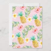 ピンクウォーターカラーアロハルアウ(ハワイ式宴会)誕生日招待状 招待状 (裏面)