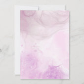 ピンクウォーターカラーアンダーザシーガール誕生日 招待状 (裏面)