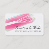 ピンクウォーターカラーウイスキーベーキングベーカリーパティシエブ 名刺 (正面)