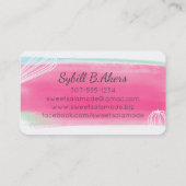 ピンクウォーターカラーウイスキーベーキングベーカリーパティシエブ 名刺 (裏面)