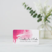 ピンクウォーターカラーウイスキーベーキングベーカリーパティシエ 名刺 (スタンド正面)