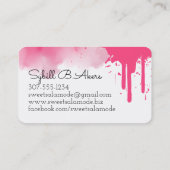 ピンクウォーターカラーウイスキーベーキングベーカリーパティシエ 名刺 (裏面)