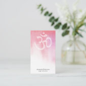ピンクウォーターカラーオムヨガインストラクター 名刺 (スタンド正面)