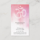 ピンクウォーターカラーオムヨガインストラクター 名刺 (裏面)