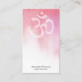 ピンクウォーターカラーオムヨガインストラクター 名刺