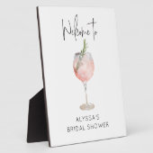 ピンクウォーターカラーカクテルブライダルシャワーへようこそ フォトプラーク (側面)