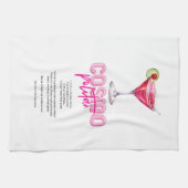 ピンクウォーターカラーカクテルレシピコスモポリタン キッチンタオル (横)