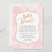 ピンクウォーターカラーガールベビー散布招待状 招待状 (正面)
