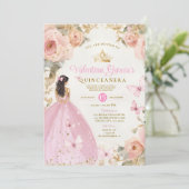 ピンクウォーターカラーキンセアニラ15アノス金ゴールドクラウン 招待状 (スタンド正面)