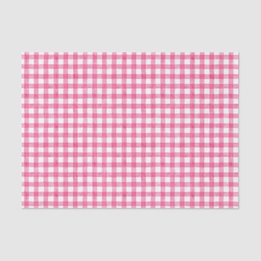 ピンクウォーターカラーギンガムティッシュペーパー 薄葉紙 (正面)