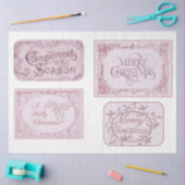 ピンクウォーターカラークリスマスシリーズデザイン10 薄葉紙 (クラフト)