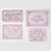 ピンクウォーターカラークリスマスシリーズデザイン10 薄葉紙 (正面)