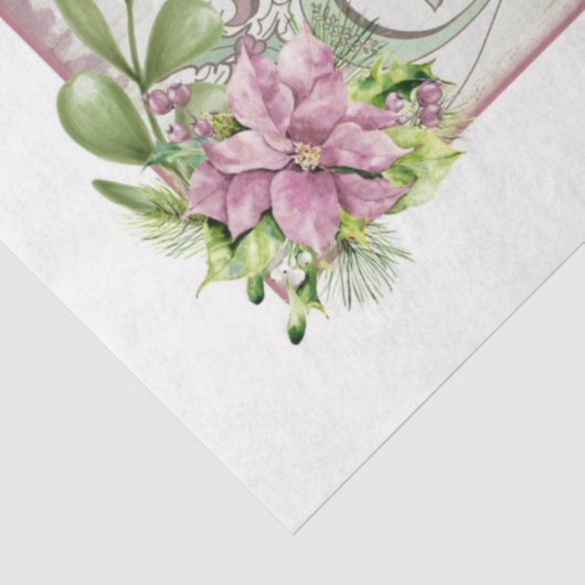 ピンクウォーターカラークリスマスシリーズデザイン13 薄葉紙 (詳細)