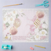 ピンクウォーターカラークリスマスシリーズデザイン7 薄葉紙 (クラフト)