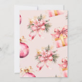 ピンクウォーターカラークリスマスパーティー 招待状 (裏面)