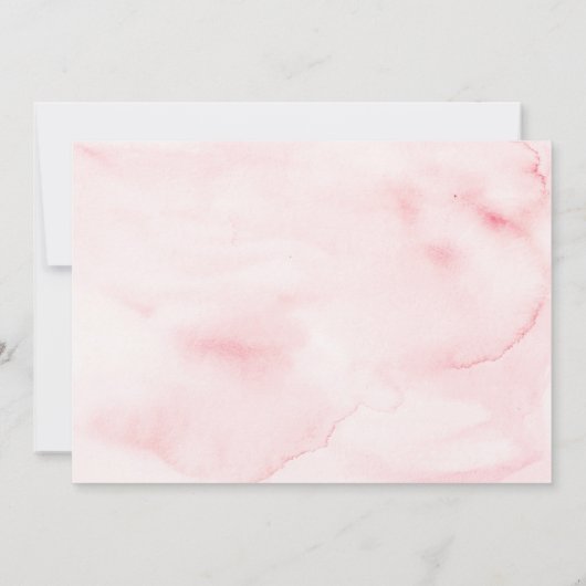 ピンクウォーターカラークロスフローラバプテスマ招待状 招待状 (裏面)