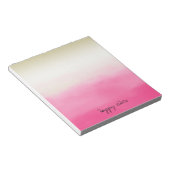 ピンクウォーターカラーグラム金ゴールド絞り染め ノートパッド (アングル)
