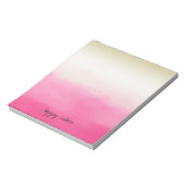 ピンクウォーターカラーグラム金ゴールド絞り染め ノートパッド (回転)