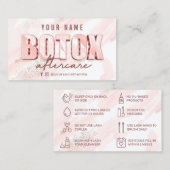 ピンクウォーターカラーグリッターアフターケアカード 名刺 (正面/裏面)