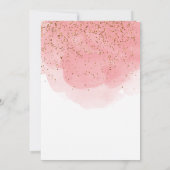 ピンクウォーターカラーグリッター金ゴールドクロスバプティスガール サンキューカード (裏面)