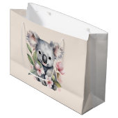 ピンクウォーターカラーコアラベア ラージペーパーバッグ (正面アングル)