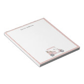 ピンクウォーターカラーゴルフカートパーソナライズされたゴルファー ノートパッド (アングル)