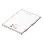 ピンクウォーターカラーゴルフカートパーソナライズされたゴルファー ノートパッド (回転)