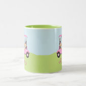 ピンクウォーターカラーゴルフカート名 ツートーンマグカップ (中央)