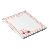 ピンクウォーターカラーゴルフカート名 ノートパッド (アングル)