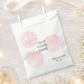 ピンクウォーターカラーサークルSNSブティック フェイバーバッグ (クリップ留めされた状態)