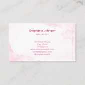 ピンクウォーターカラーシックネイルアーティストマニキュア美しい 名刺 (裏面)