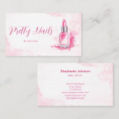 ピンクウォーターカラーシックネイルアーティストマニキュア美しい 名刺 (正面/裏面)