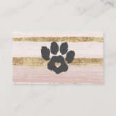 ピンクウォーターカラーストロークペットシッターグルーミングポー 名刺 (裏面)