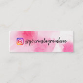 ピンクウォーターカラーソーシャルメディアミニ名刺 スキニー名刺 (正面)