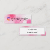ピンクウォーターカラーソーシャルメディアミニ名刺 スキニー名刺 (正面/裏面)