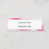 ピンクウォーターカラーソーシャルメディアミニ名刺 スキニー名刺 (裏面)