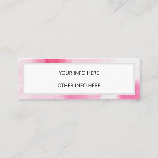 ピンクウォーターカラーソーシャルメディアミニ名刺 スキニー名刺 (裏面)