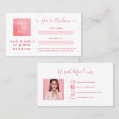 ピンクウォーターカラーソーシャルメディア共有ザ・ラブ 紹介カード (正面/裏面)