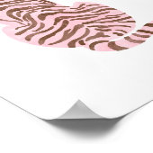 ピンクウォーターカラータイガーアート ポスター (角)