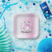 ピンクウォーターカラーダック紙プレート ペーパープレート (パーティー)