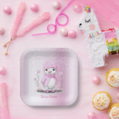 ピンクウォーターカラーダック紙プレート ペーパープレート (パーティー)