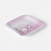 ピンクウォーターカラーダック紙プレート ペーパープレート (傾斜あり)