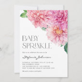 ピンクウォーターカラーダリアフローラベビー散布 招待状 (正面)