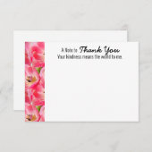 ピンクウォーターカラーチューリップサンキューフラットカード サンキューカード (正面/裏面)