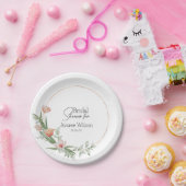 ピンクウォーターカラーチューリップブライダルシャワー ペーパープレート (パーティー)