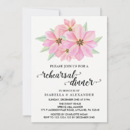 ピンクウォーターカラーチューリップリハーサルディナー招待状 招待状