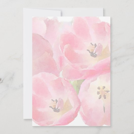 ピンクウォーターカラーチューリップリハーサルディナー招待状 招待状 (裏面)