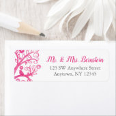 ピンクウォーターカラーツリーオブライフ差出人住所 ラベル (インサイチュ)