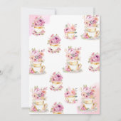 ピンクウォーターカラーティーパーティー1st誕生日招待状 招待状 (裏面)