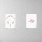 ピンクウォーターカラーテニス名前をカスタムするセット2ポスター (正面)